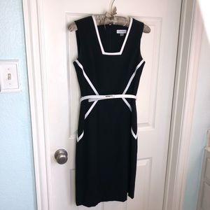 Calvin Klein black w/wht. Trim dress sz. 2